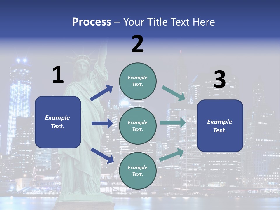 The Statue Of Liberty In New York City At Night PowerPoint Template