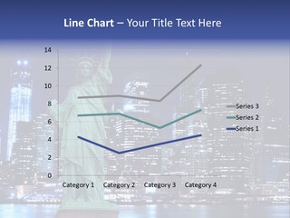 The Statue Of Liberty In New York City At Night PowerPoint Template