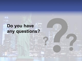 The Statue Of Liberty In New York City At Night PowerPoint Template