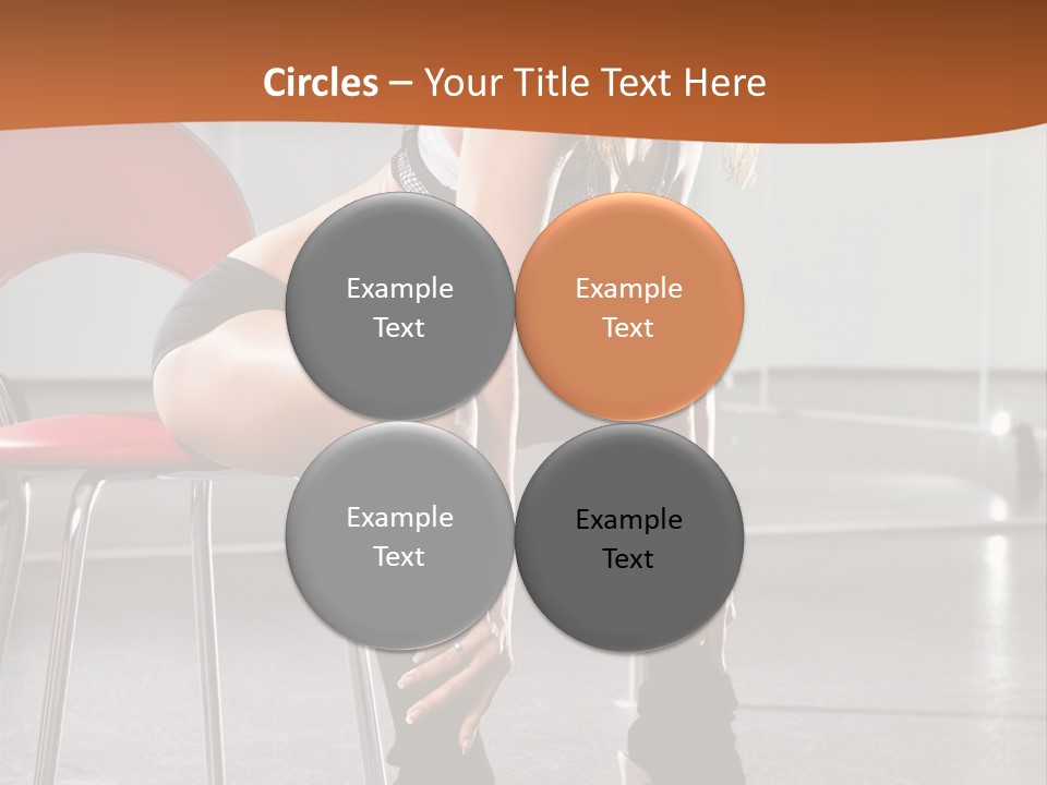 A Beautiful Woman In A Short Skirt Sitting On A Chair PowerPoint Template