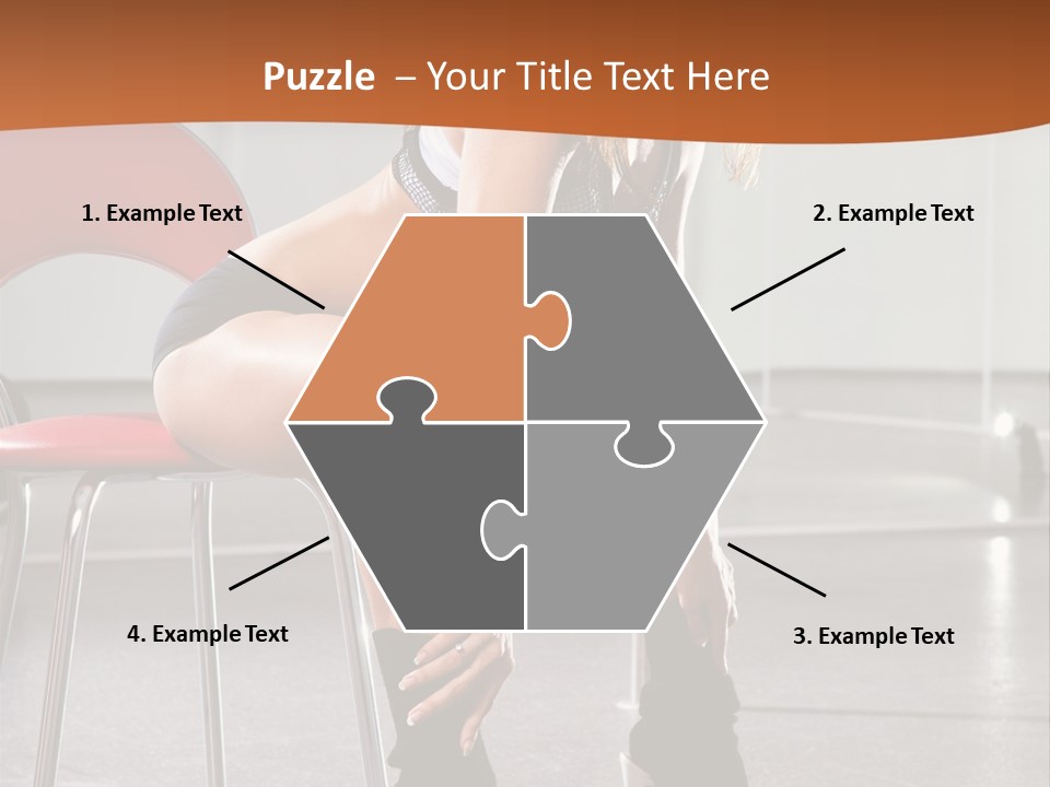 A Beautiful Woman In A Short Skirt Sitting On A Chair PowerPoint Template