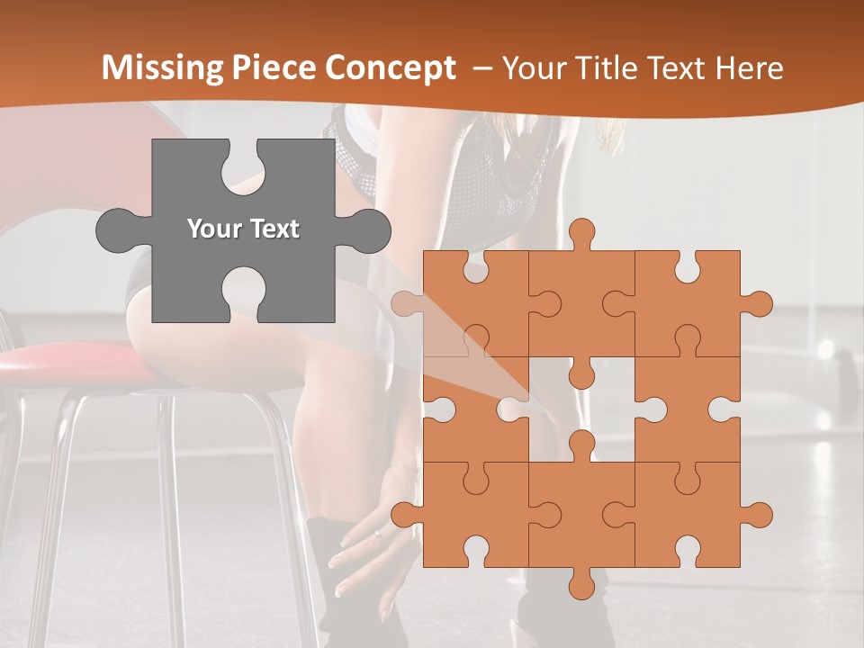 A Beautiful Woman In A Short Skirt Sitting On A Chair PowerPoint Template