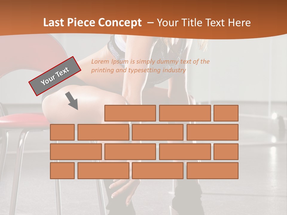 A Beautiful Woman In A Short Skirt Sitting On A Chair PowerPoint Template