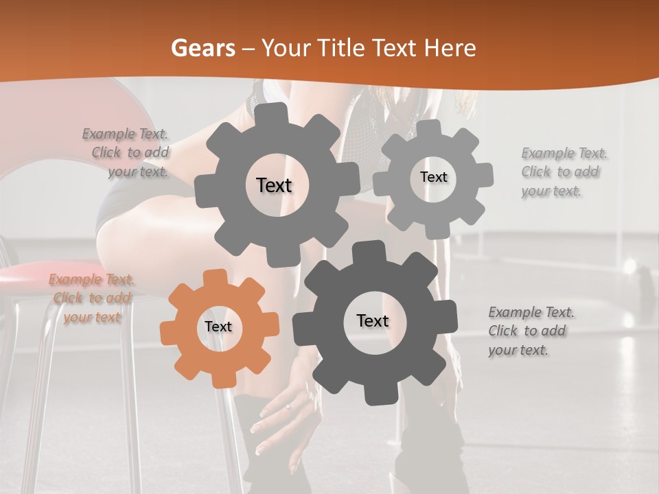 A Beautiful Woman In A Short Skirt Sitting On A Chair PowerPoint Template