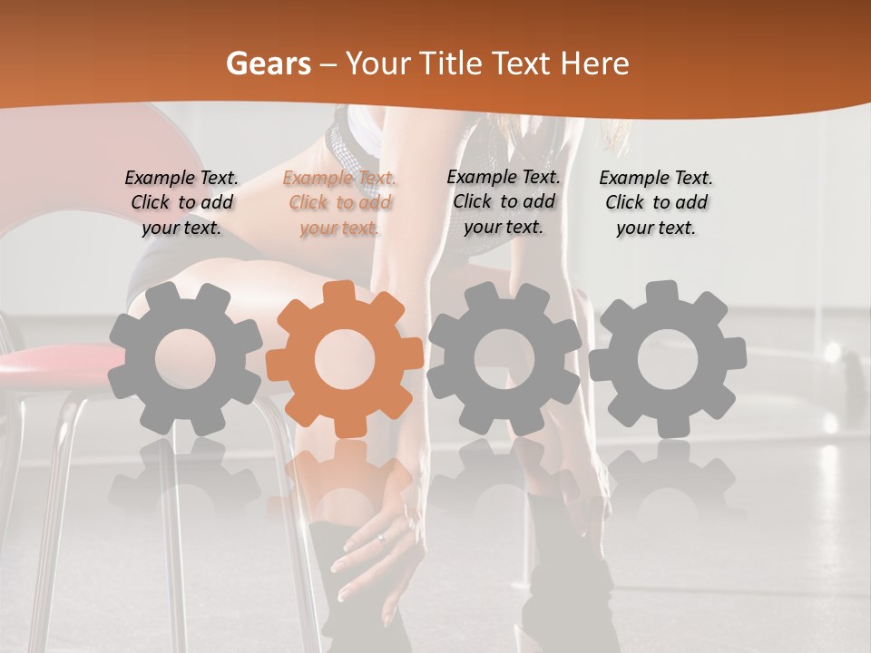 A Beautiful Woman In A Short Skirt Sitting On A Chair PowerPoint Template