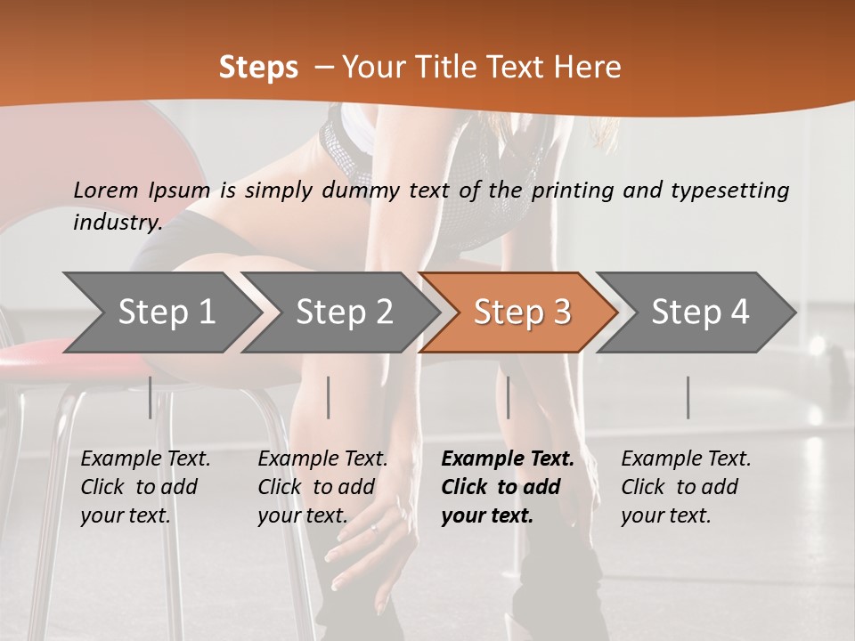 A Beautiful Woman In A Short Skirt Sitting On A Chair PowerPoint Template