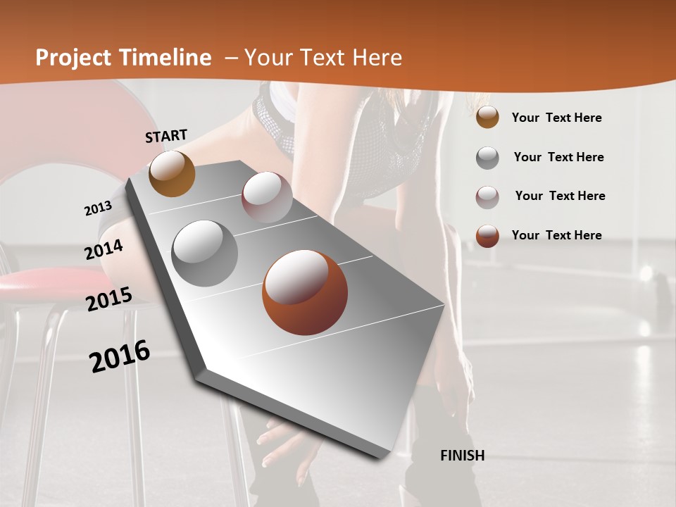 A Beautiful Woman In A Short Skirt Sitting On A Chair PowerPoint Template