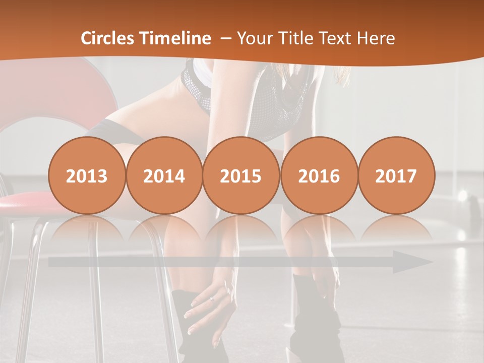 A Beautiful Woman In A Short Skirt Sitting On A Chair PowerPoint Template