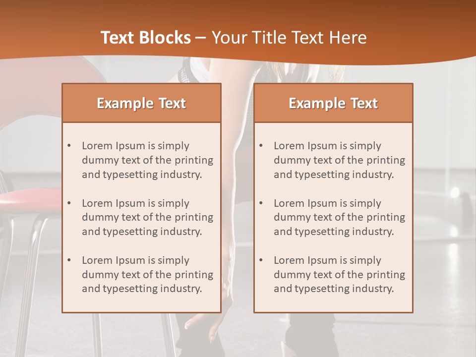 A Beautiful Woman In A Short Skirt Sitting On A Chair PowerPoint Template