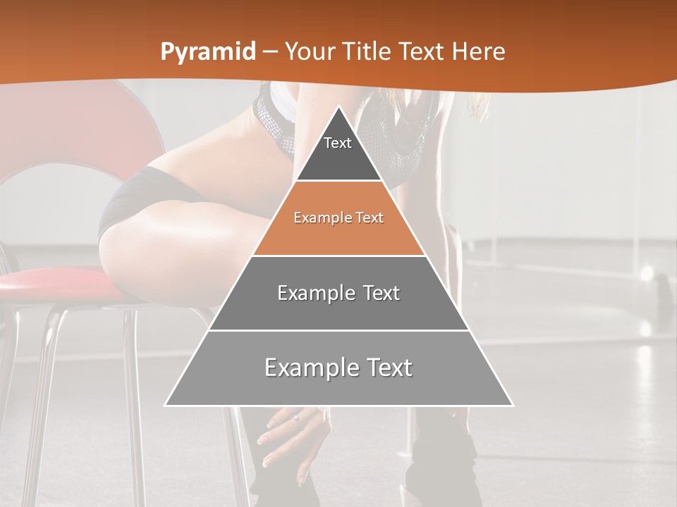 A Beautiful Woman In A Short Skirt Sitting On A Chair PowerPoint Template