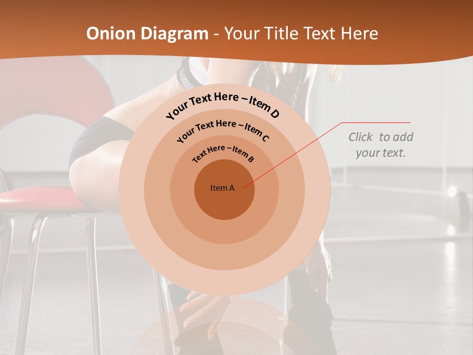 A Beautiful Woman In A Short Skirt Sitting On A Chair PowerPoint Template