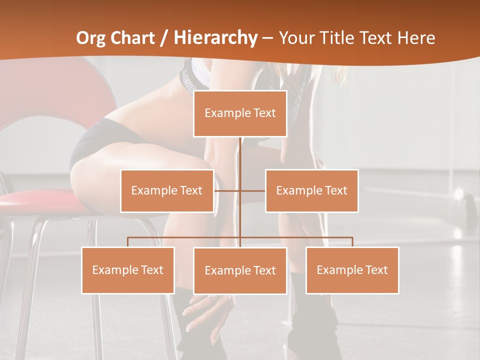 A Beautiful Woman In A Short Skirt Sitting On A Chair PowerPoint Template