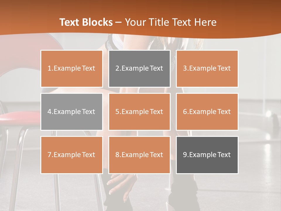 A Beautiful Woman In A Short Skirt Sitting On A Chair PowerPoint Template