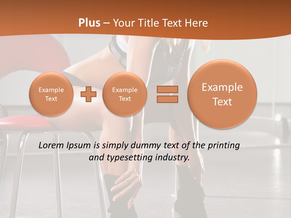 A Beautiful Woman In A Short Skirt Sitting On A Chair PowerPoint Template