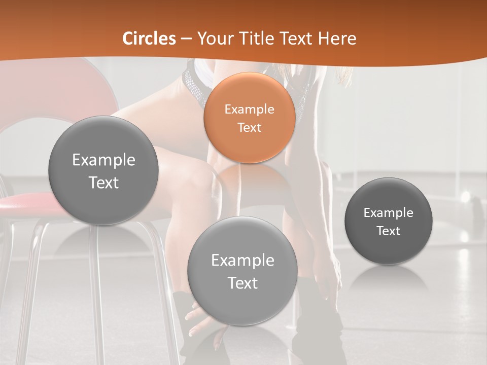 A Beautiful Woman In A Short Skirt Sitting On A Chair PowerPoint Template