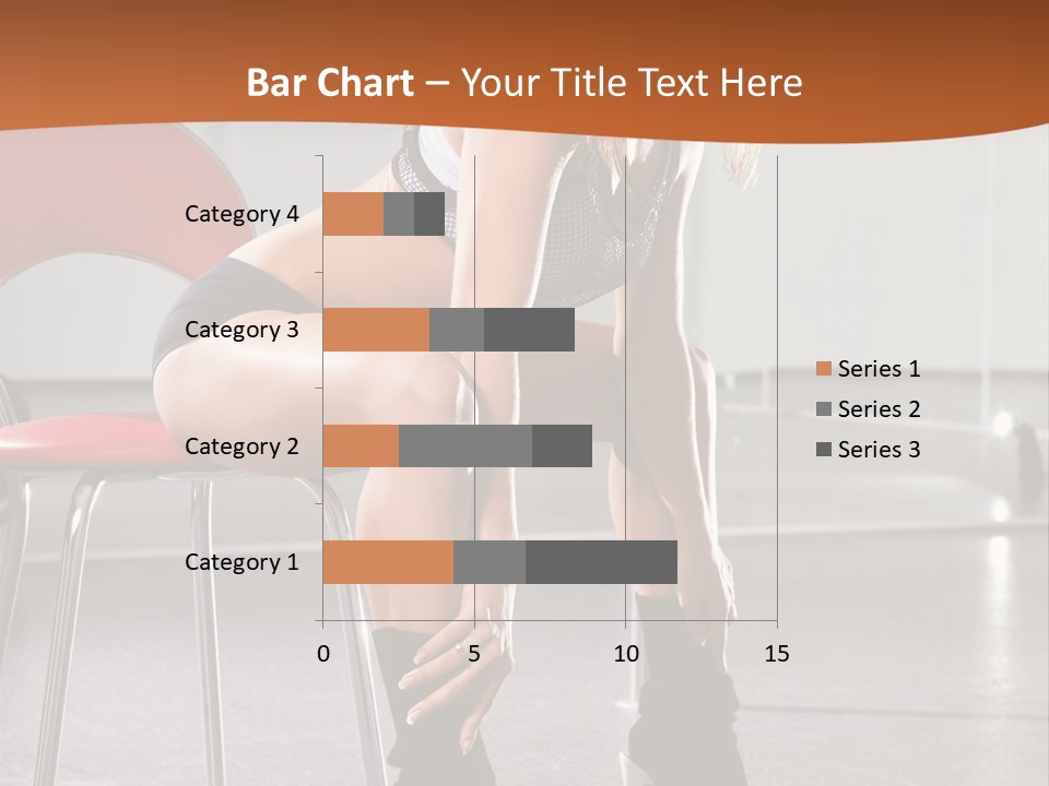 A Beautiful Woman In A Short Skirt Sitting On A Chair PowerPoint Template