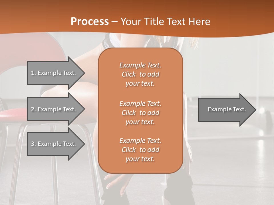 A Beautiful Woman In A Short Skirt Sitting On A Chair PowerPoint Template