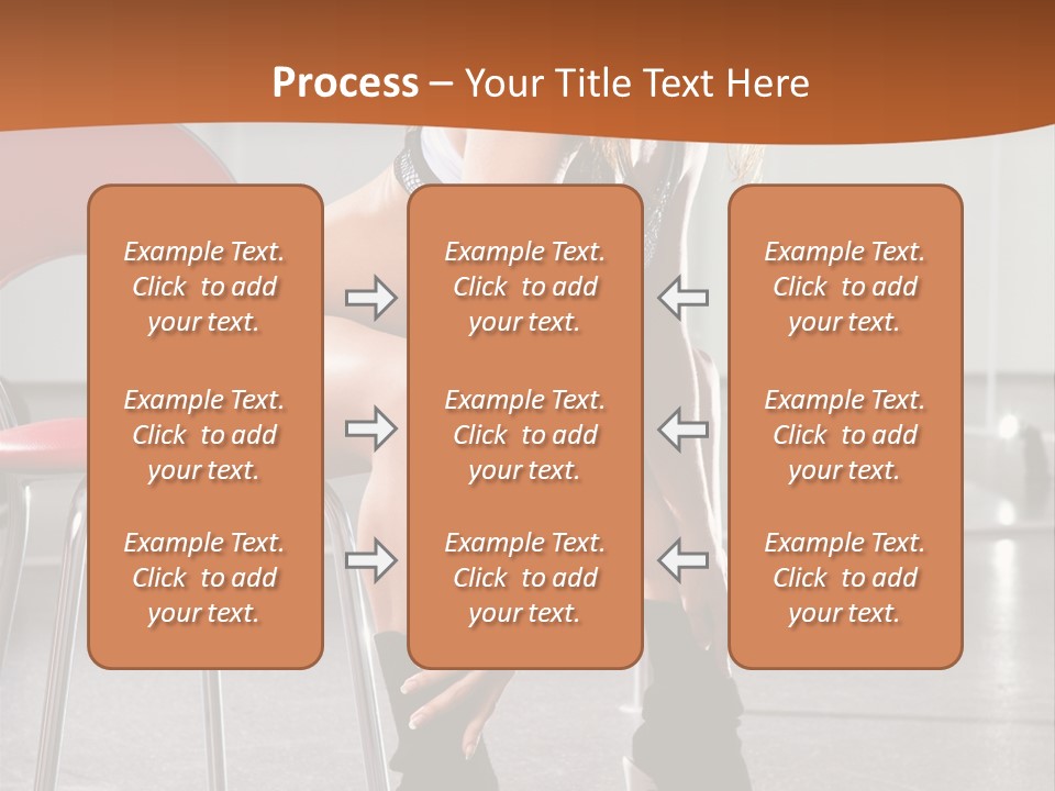A Beautiful Woman In A Short Skirt Sitting On A Chair PowerPoint Template