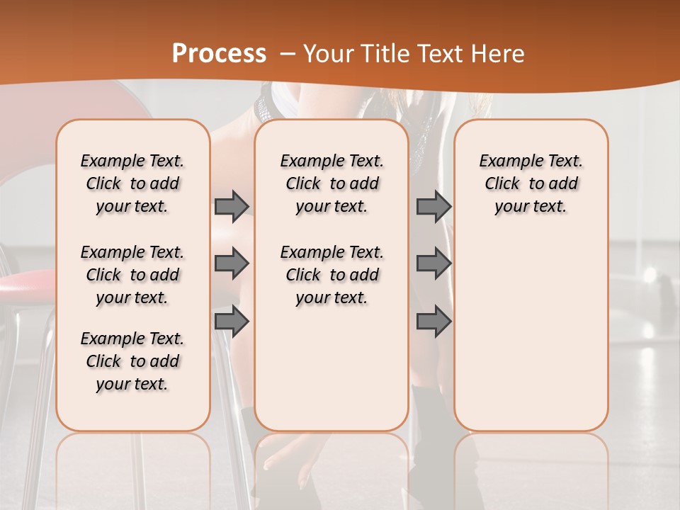 A Beautiful Woman In A Short Skirt Sitting On A Chair PowerPoint Template