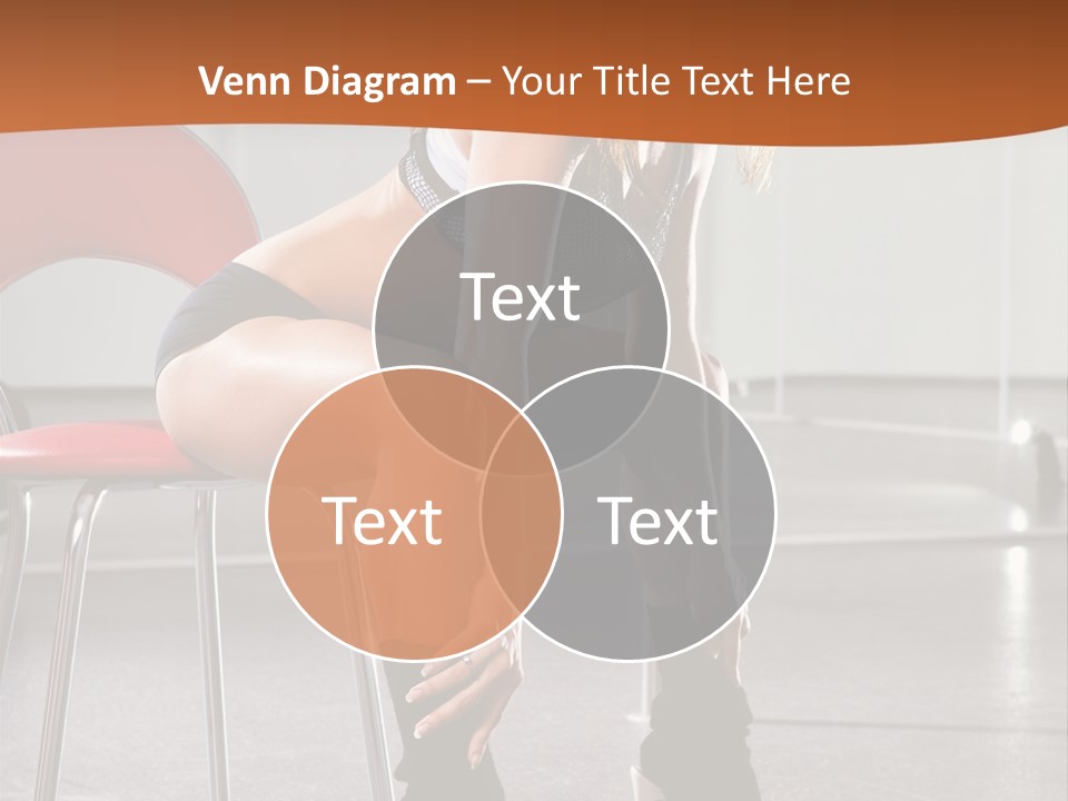 A Beautiful Woman In A Short Skirt Sitting On A Chair PowerPoint Template