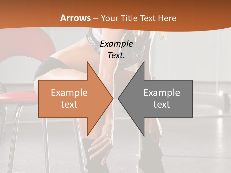 A Beautiful Woman In A Short Skirt Sitting On A Chair PowerPoint Template