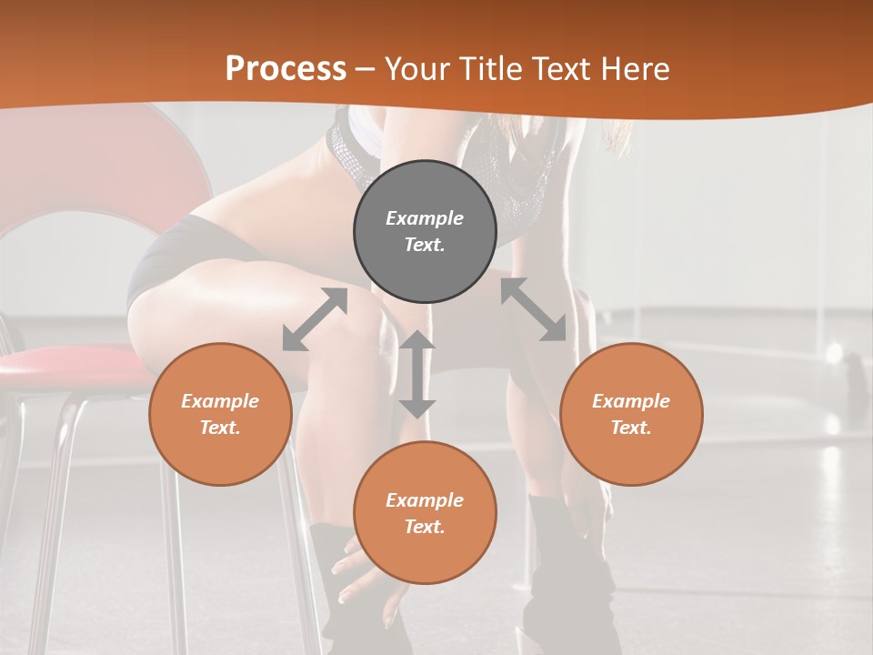 A Beautiful Woman In A Short Skirt Sitting On A Chair PowerPoint Template