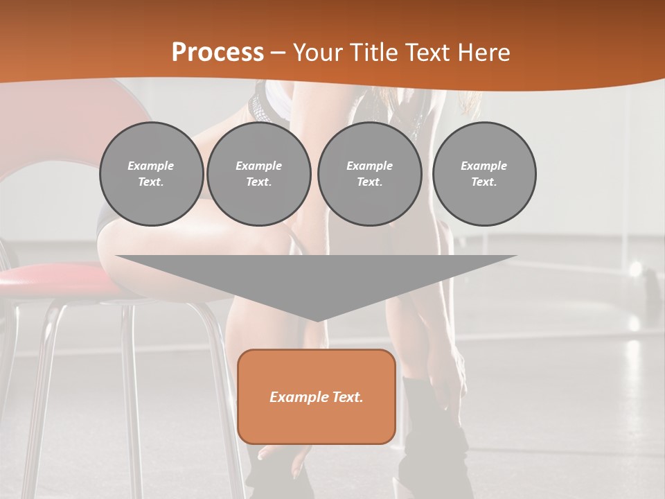 A Beautiful Woman In A Short Skirt Sitting On A Chair PowerPoint Template