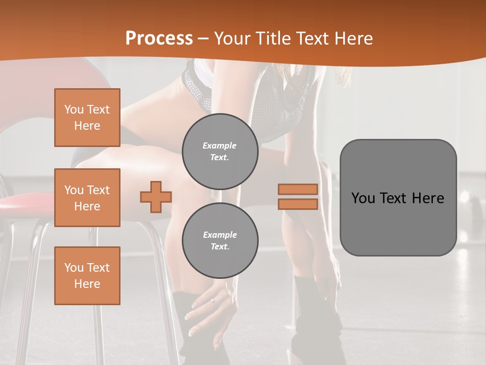 A Beautiful Woman In A Short Skirt Sitting On A Chair PowerPoint Template