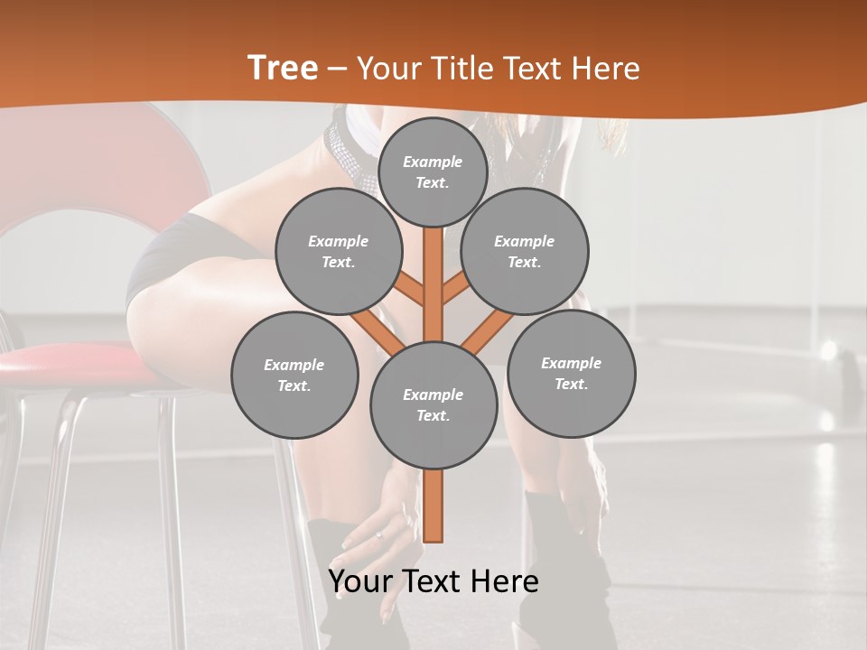A Beautiful Woman In A Short Skirt Sitting On A Chair PowerPoint Template