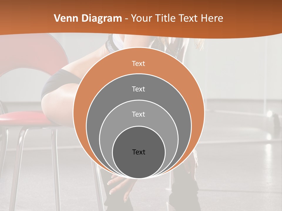 A Beautiful Woman In A Short Skirt Sitting On A Chair PowerPoint Template