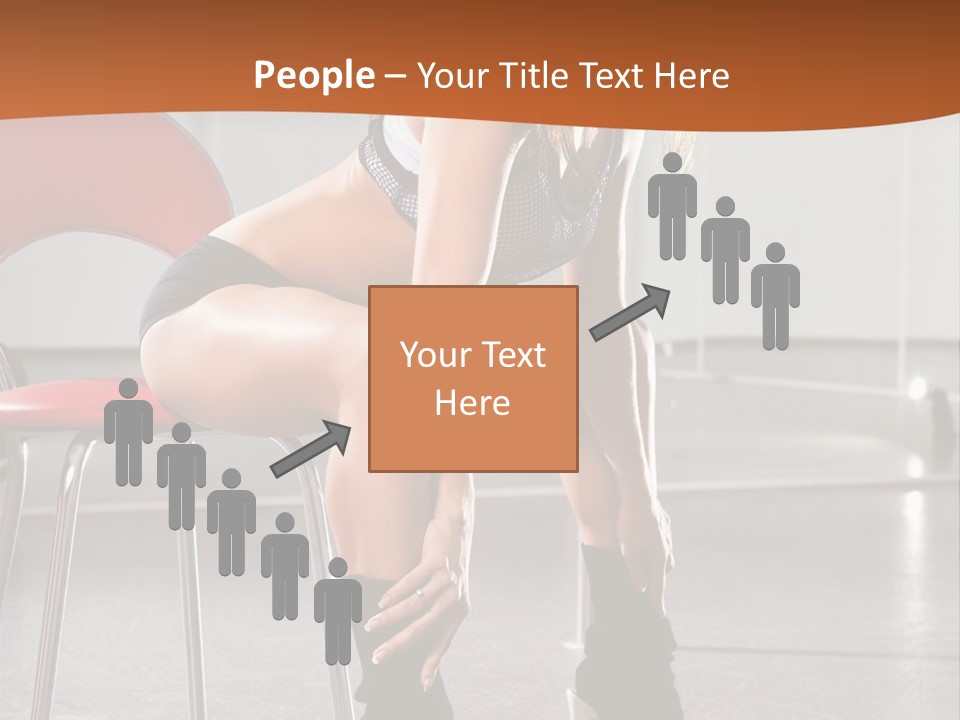 A Beautiful Woman In A Short Skirt Sitting On A Chair PowerPoint Template