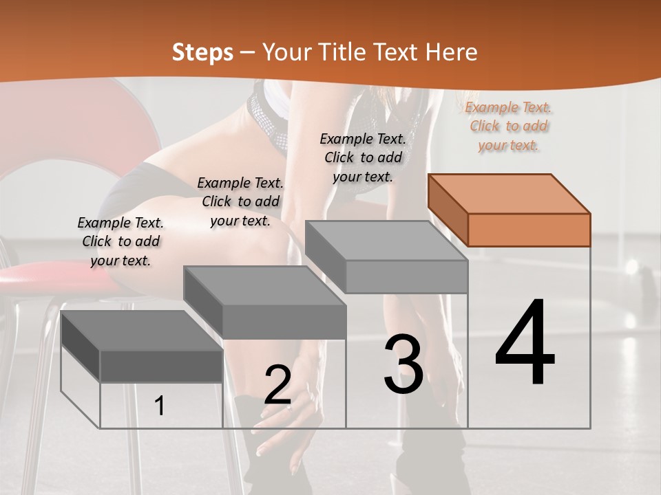 A Beautiful Woman In A Short Skirt Sitting On A Chair PowerPoint Template