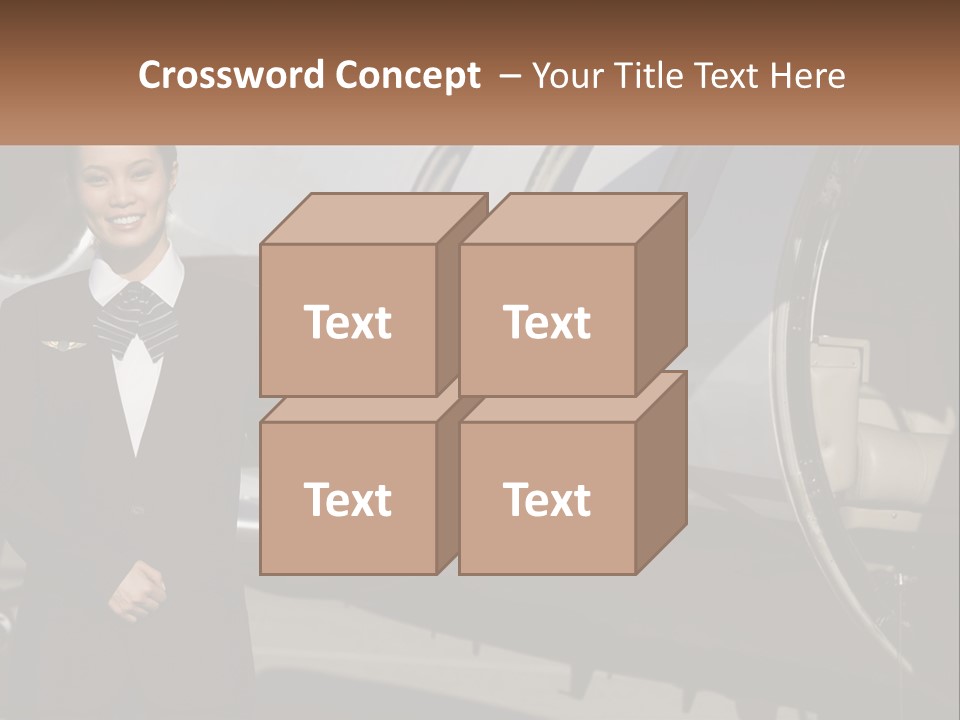 A Woman Standing In Front Of An Airplane PowerPoint Template
