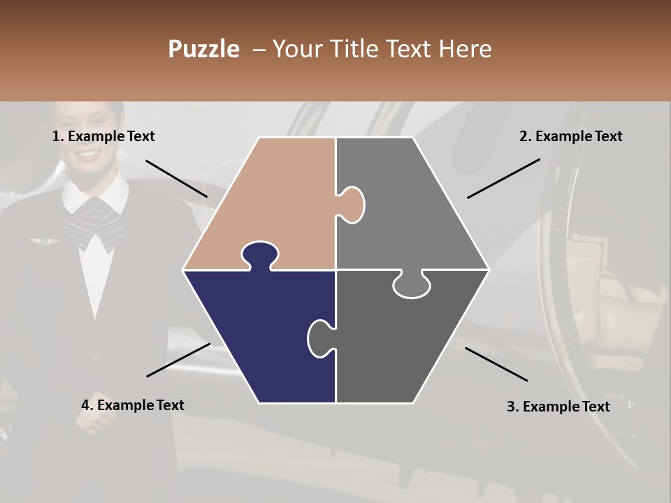 A Woman Standing In Front Of An Airplane PowerPoint Template