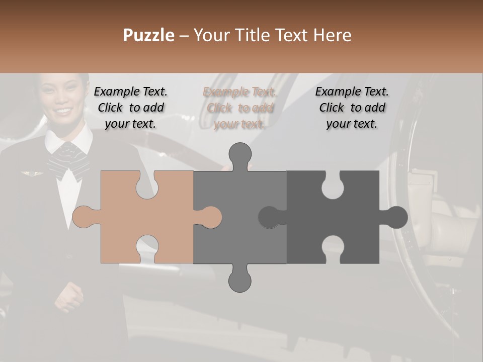 A Woman Standing In Front Of An Airplane PowerPoint Template