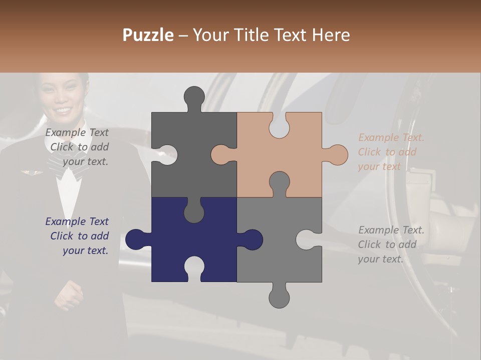 A Woman Standing In Front Of An Airplane PowerPoint Template