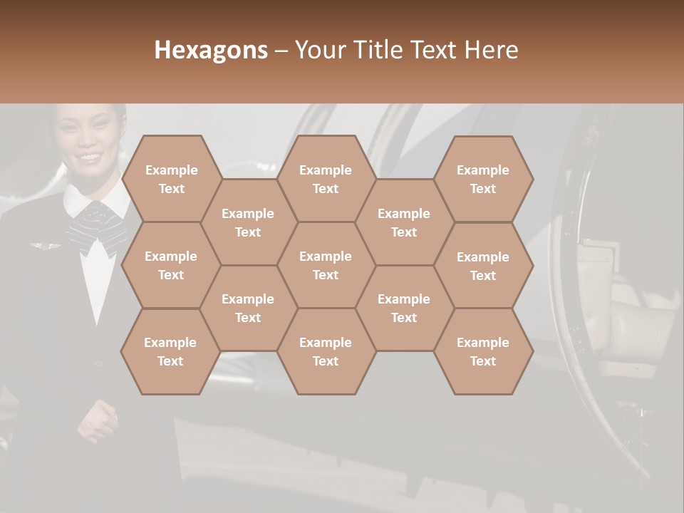 A Woman Standing In Front Of An Airplane PowerPoint Template