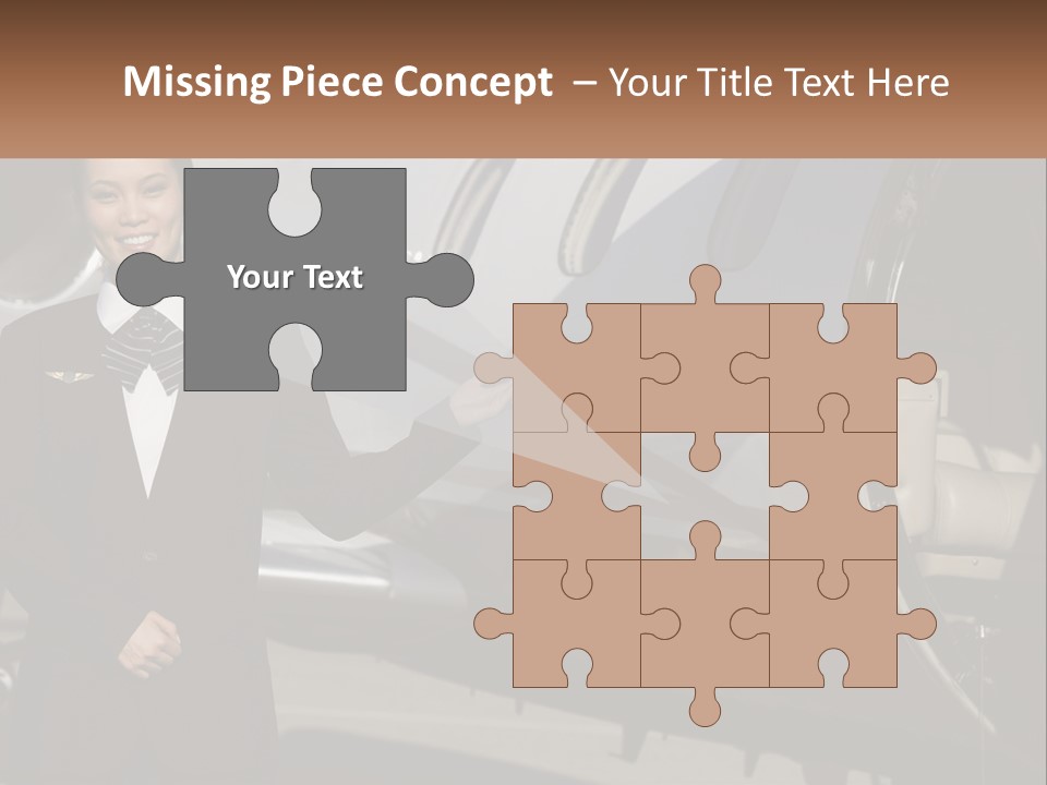 A Woman Standing In Front Of An Airplane PowerPoint Template