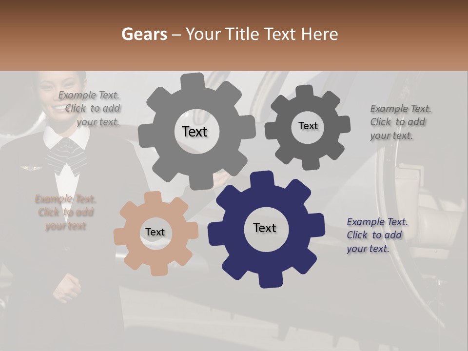 A Woman Standing In Front Of An Airplane PowerPoint Template