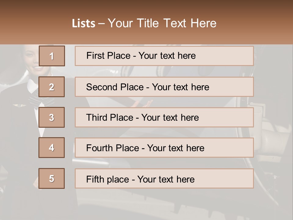 A Woman Standing In Front Of An Airplane PowerPoint Template
