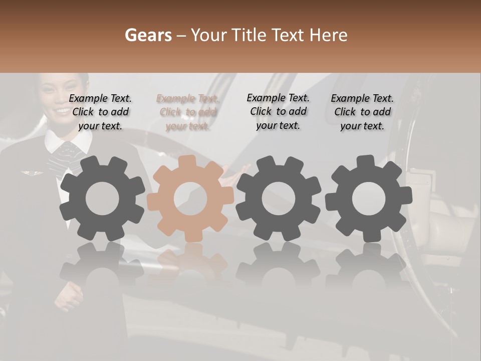 A Woman Standing In Front Of An Airplane PowerPoint Template