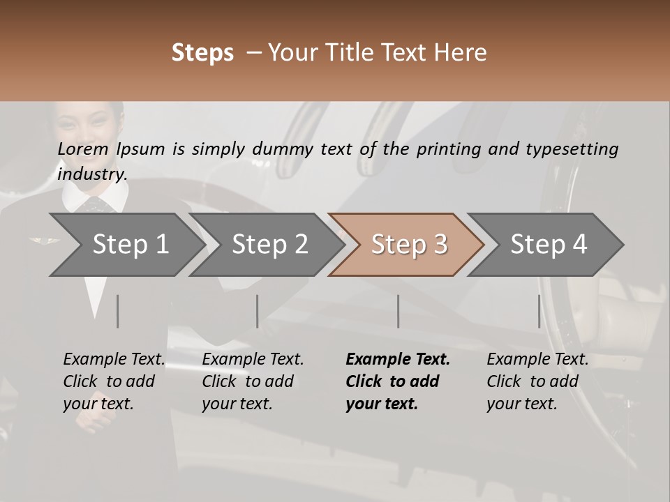 A Woman Standing In Front Of An Airplane PowerPoint Template