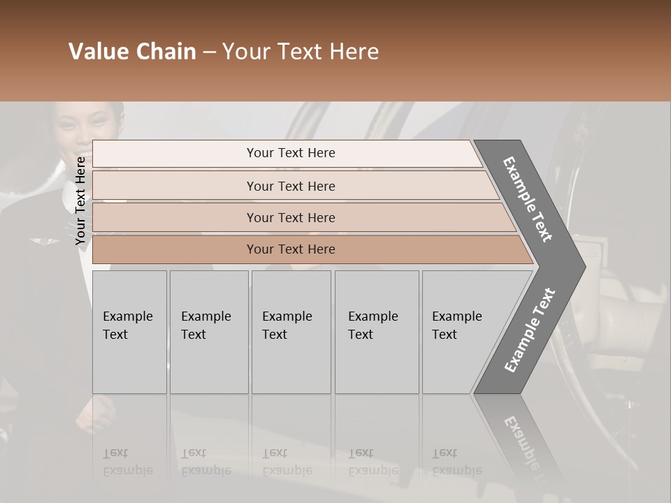 A Woman Standing In Front Of An Airplane PowerPoint Template