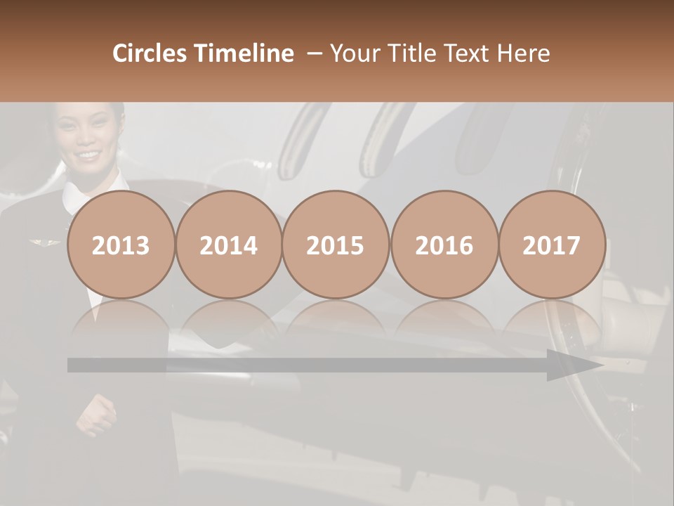 A Woman Standing In Front Of An Airplane PowerPoint Template