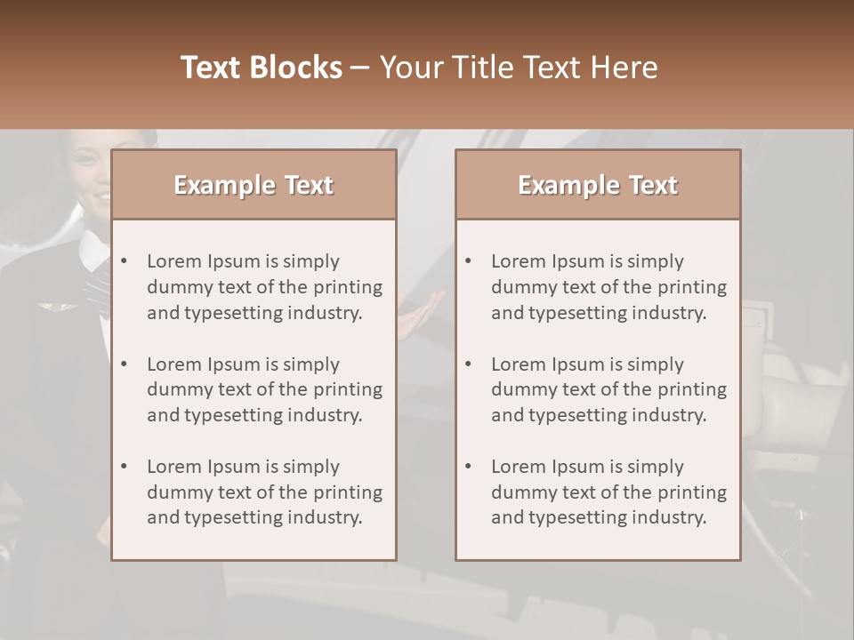 A Woman Standing In Front Of An Airplane PowerPoint Template