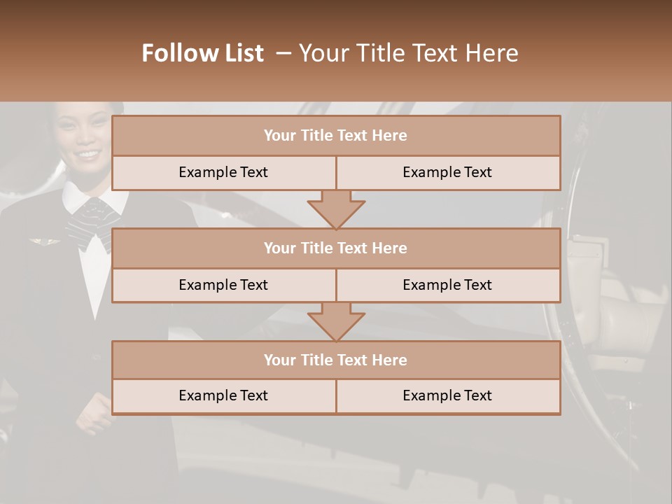 A Woman Standing In Front Of An Airplane PowerPoint Template