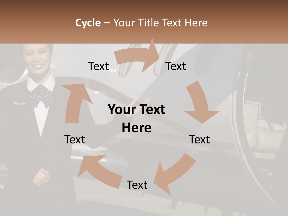 A Woman Standing In Front Of An Airplane PowerPoint Template
