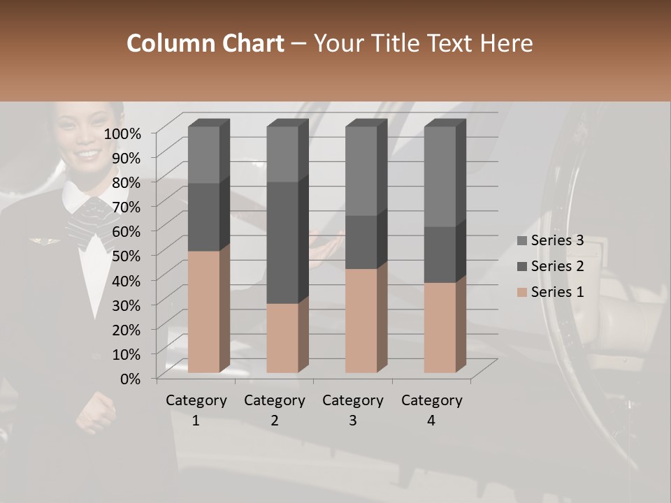 A Woman Standing In Front Of An Airplane PowerPoint Template