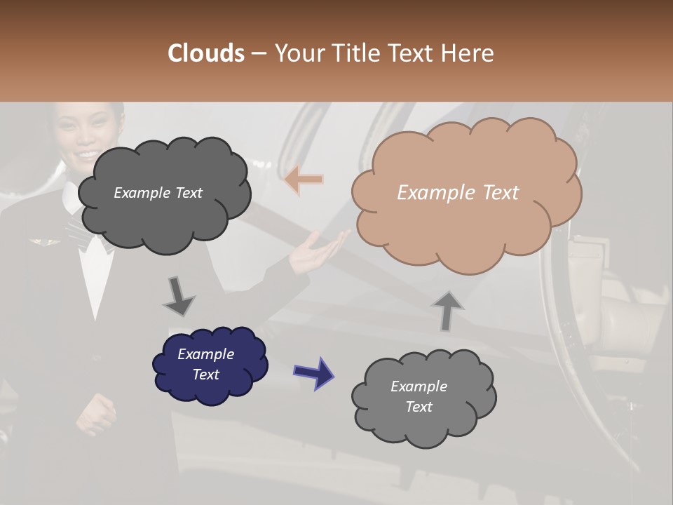 A Woman Standing In Front Of An Airplane PowerPoint Template