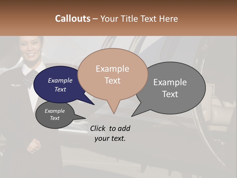 A Woman Standing In Front Of An Airplane PowerPoint Template